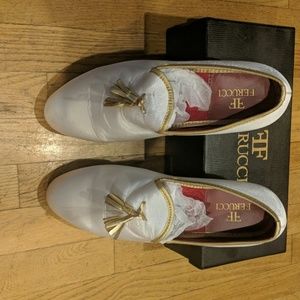 Ferucci velvet white shoes